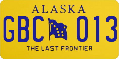 AK license plate GBC013