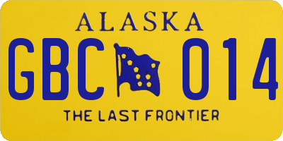 AK license plate GBC014