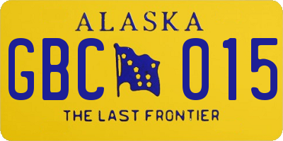 AK license plate GBC015