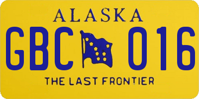 AK license plate GBC016