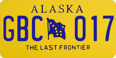 AK license plate GBC017