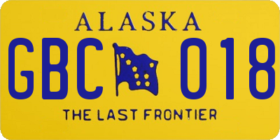 AK license plate GBC018