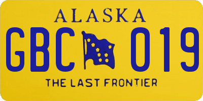 AK license plate GBC019