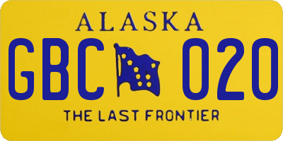 AK license plate GBC020