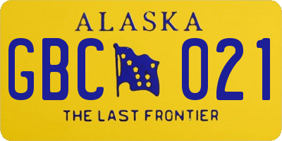 AK license plate GBC021