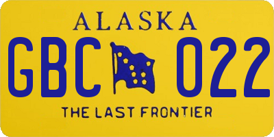 AK license plate GBC022