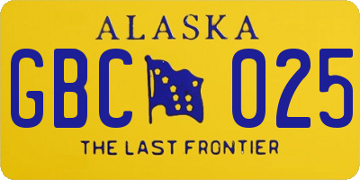 AK license plate GBC025