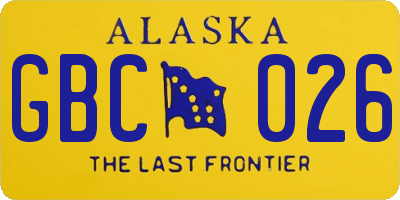 AK license plate GBC026