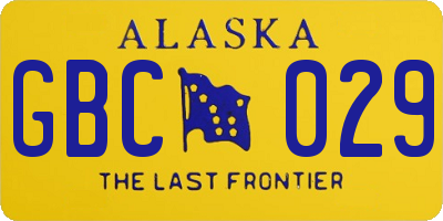 AK license plate GBC029