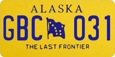 AK license plate GBC031