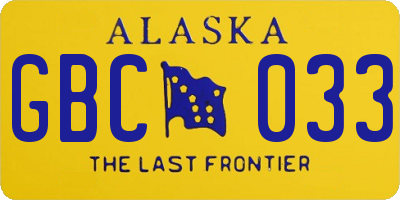 AK license plate GBC033