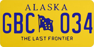 AK license plate GBC034