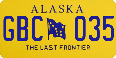 AK license plate GBC035