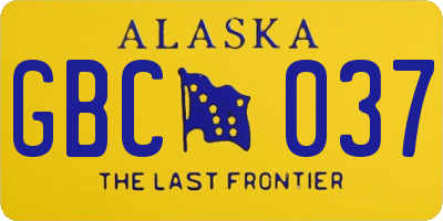 AK license plate GBC037