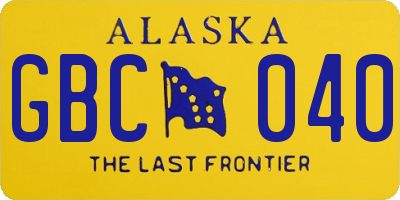 AK license plate GBC040