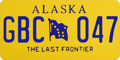 AK license plate GBC047