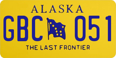 AK license plate GBC051