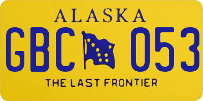 AK license plate GBC053