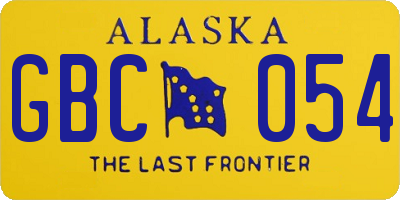 AK license plate GBC054