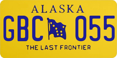 AK license plate GBC055
