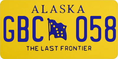 AK license plate GBC058