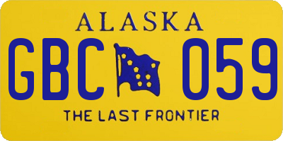 AK license plate GBC059