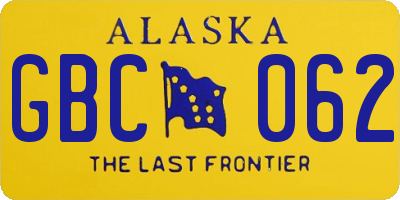 AK license plate GBC062