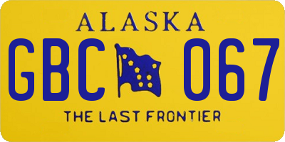 AK license plate GBC067
