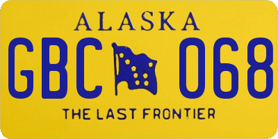 AK license plate GBC068