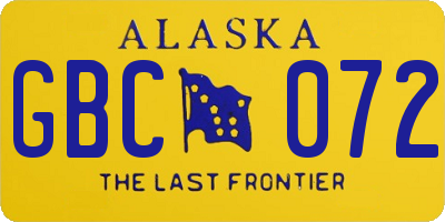 AK license plate GBC072