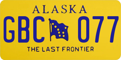 AK license plate GBC077