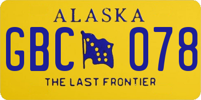 AK license plate GBC078
