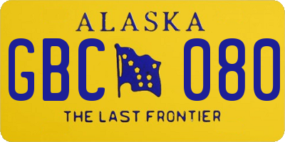 AK license plate GBC080