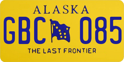 AK license plate GBC085