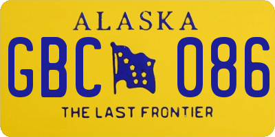 AK license plate GBC086