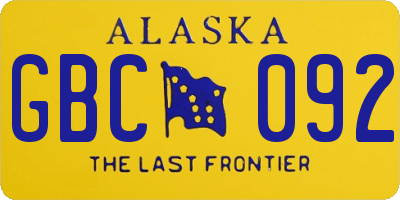 AK license plate GBC092