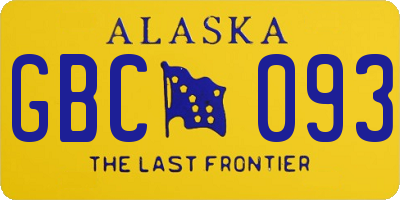 AK license plate GBC093