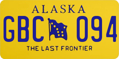 AK license plate GBC094