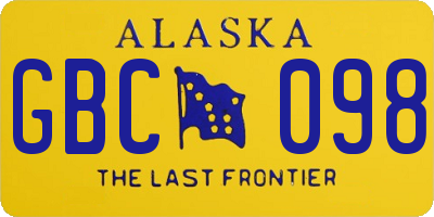 AK license plate GBC098