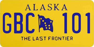 AK license plate GBC101