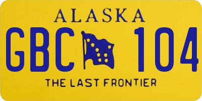AK license plate GBC104