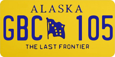 AK license plate GBC105