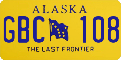 AK license plate GBC108