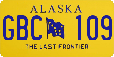 AK license plate GBC109