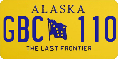 AK license plate GBC110