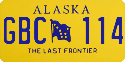 AK license plate GBC114