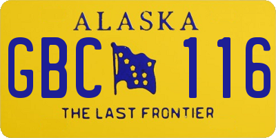 AK license plate GBC116