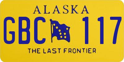 AK license plate GBC117