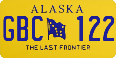 AK license plate GBC122