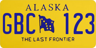 AK license plate GBC123